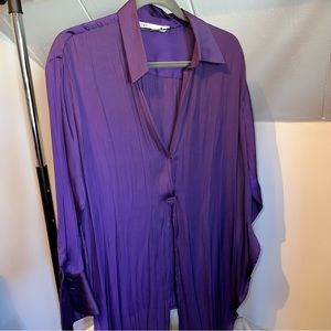 Zara Satin Shirt Tie Front